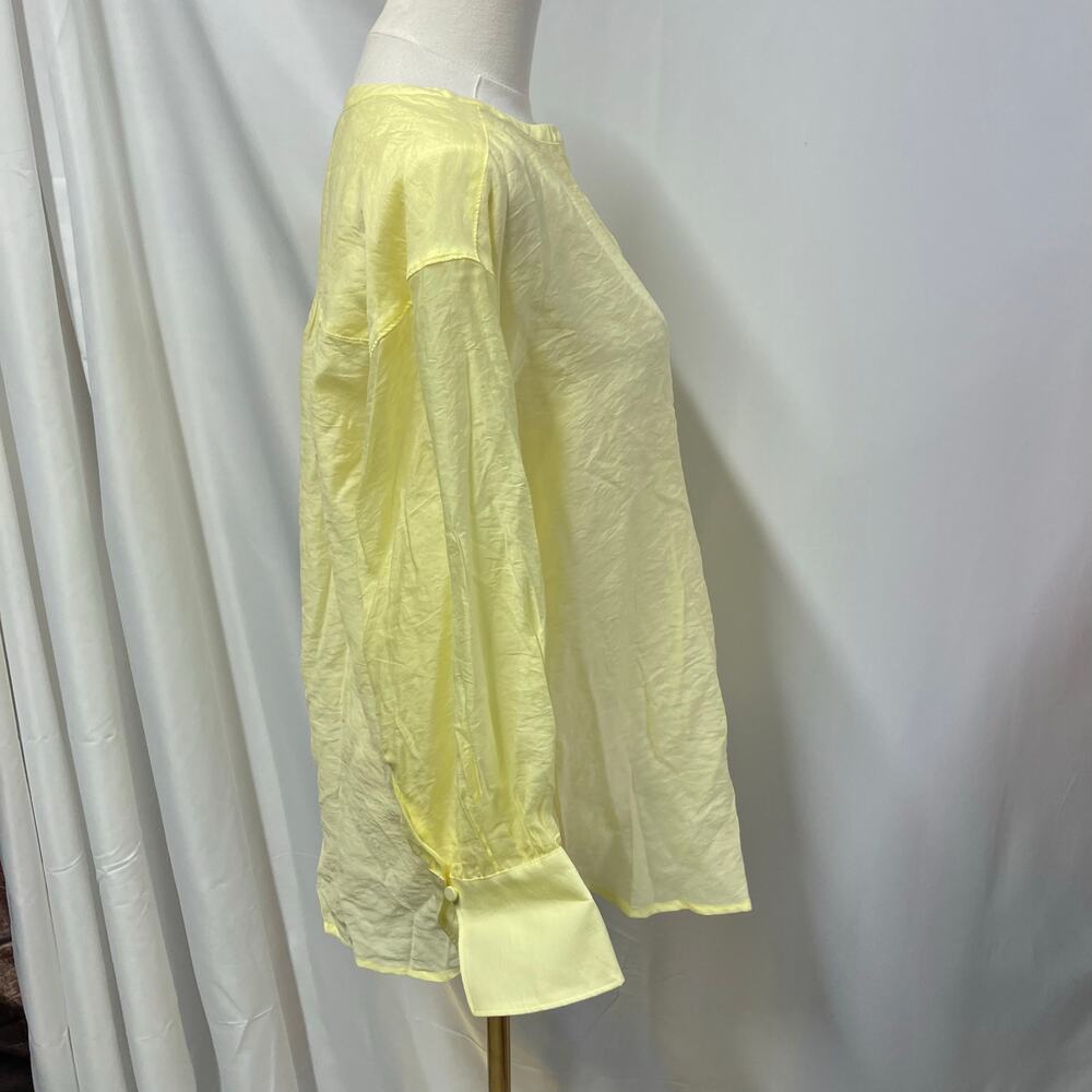 Express Button Front Lightweight‎ Sheer Yellow Bl… - image 10